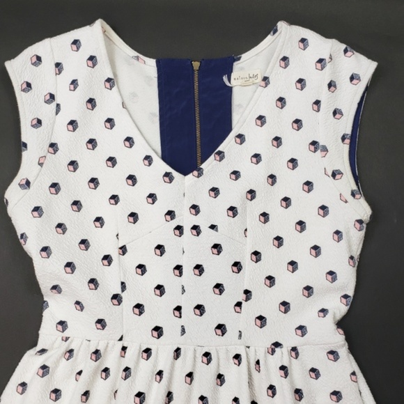 Maison Jules Cube Print Sleeveless Dress Pockets - Picture 2 of 6